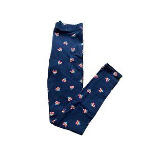 Crewcuts NWT Navy Rainbow Hearts Leggings Size 16